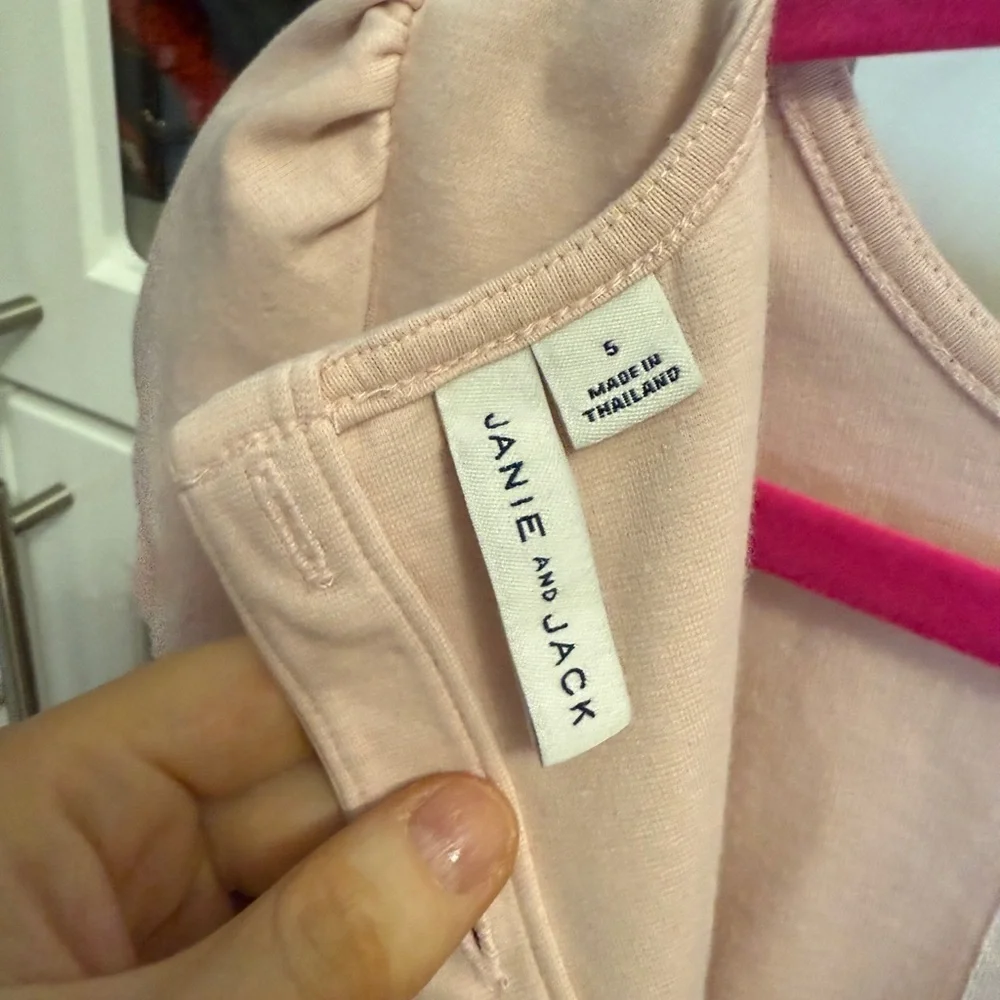 Janie and Jack Light Pink Dress with Lace Detail Size 5